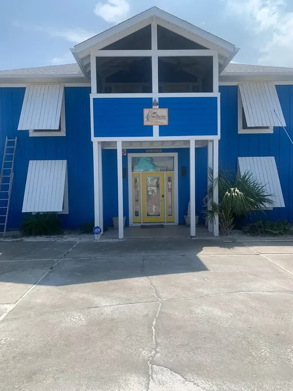 Exterior commercial repaint of the Cape San Blas Inn near Port St. Joe, FL
