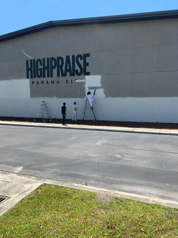 Commercial exterior painting for a church facility in Panama City